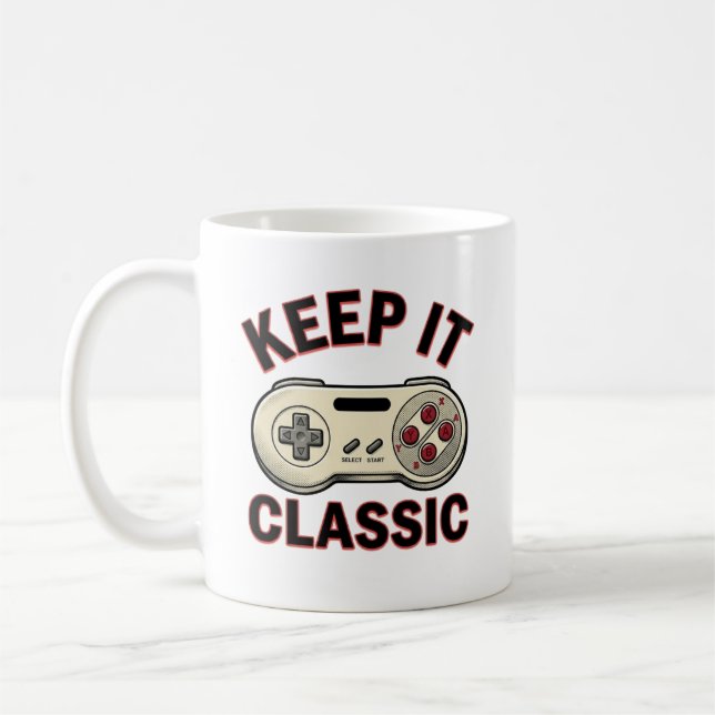 Tasse de manette de jeu vidéo rétro « Keep It Clas (Gauche)