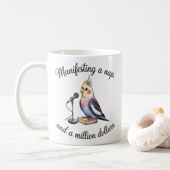 Tasse de manifestation de cockatiel - Tasse de caf (Avec donut)