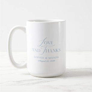 Tasse de mariage Bleu Poussiéreux Amour et Merci