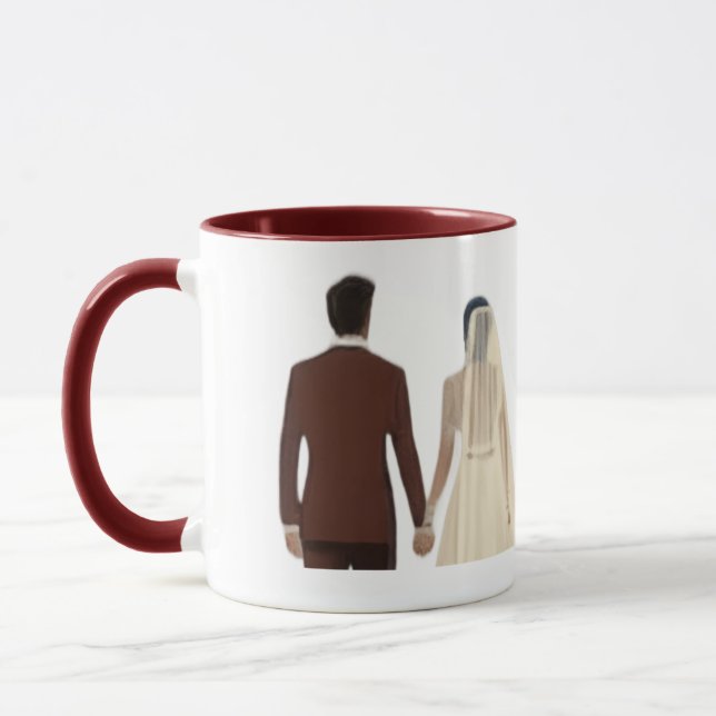 Tasse de mariage Couple à l'Arche Florale - M & Mm (Gauche)