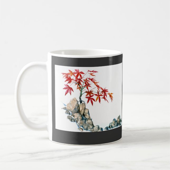 Tasse de mariage de bonsaïs d'érable rouge de (Gauche)