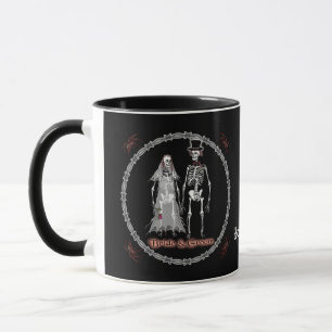 Tasse de mariage de squelette gothique