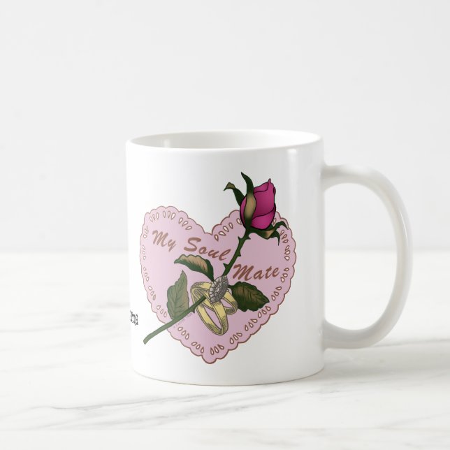 Tasse de mariage rose Âme sœur (Droite)