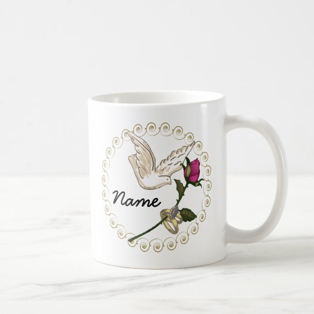 Tasse de mariage Rose anneaux de mariage (Droite)