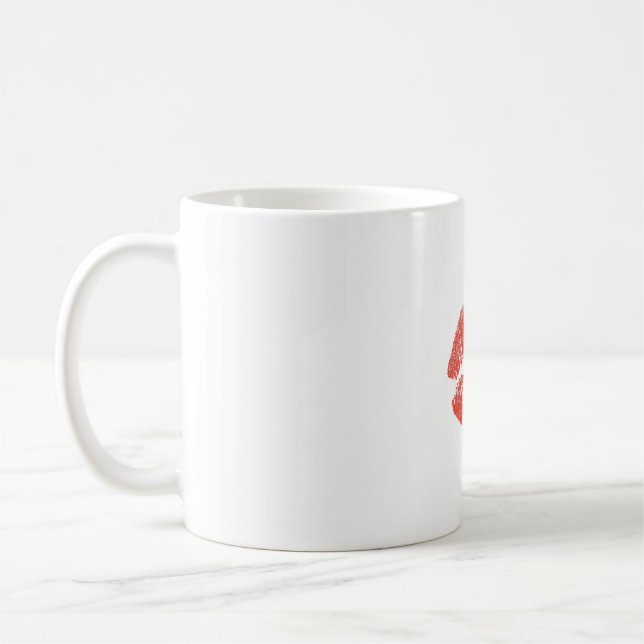 Tasse de marque de baiser de lèvres avec l'image (Gauche)