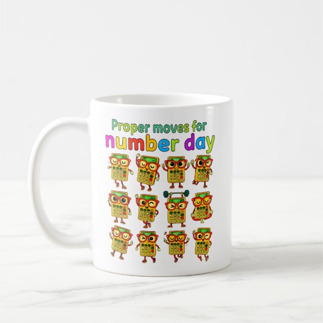 Tasse de maths drôles de jour de nombre mouvements (Gauche)