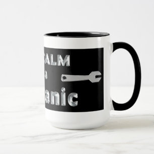 TASSE DE MÉCANICIEN - MAINTENEZ CALME - NOIR ET