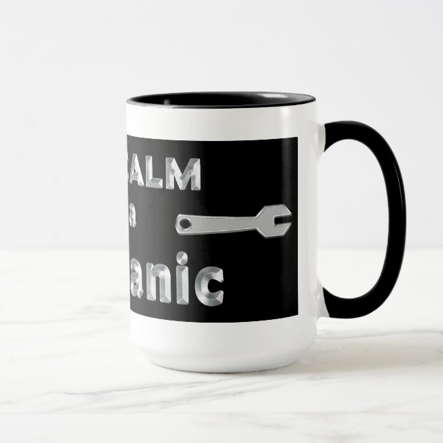 TASSE DE MÉCANICIEN - MAINTENEZ CALME - NOIR ET (Droite)