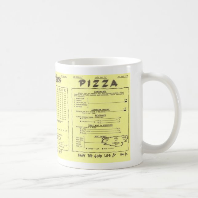 Tasse de menu de la pizza du potier (Droite)