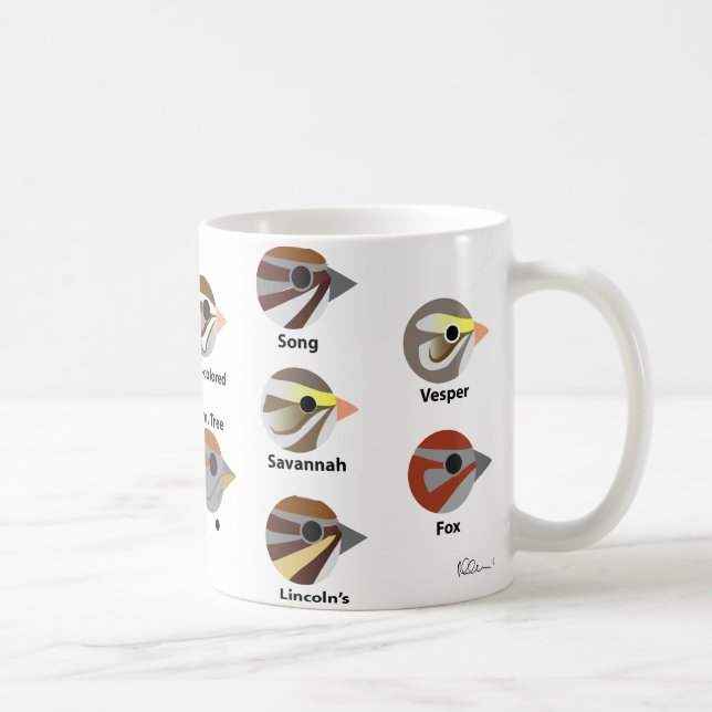 Tasse de moineaux de BirdFace (avec des (Droite)