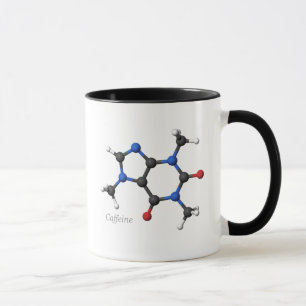 tasse de molécule de la caféine 3D