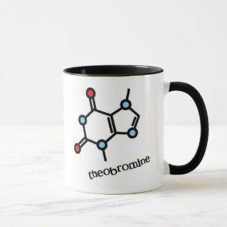 tasse de molécule de théobromine (chocolat)
