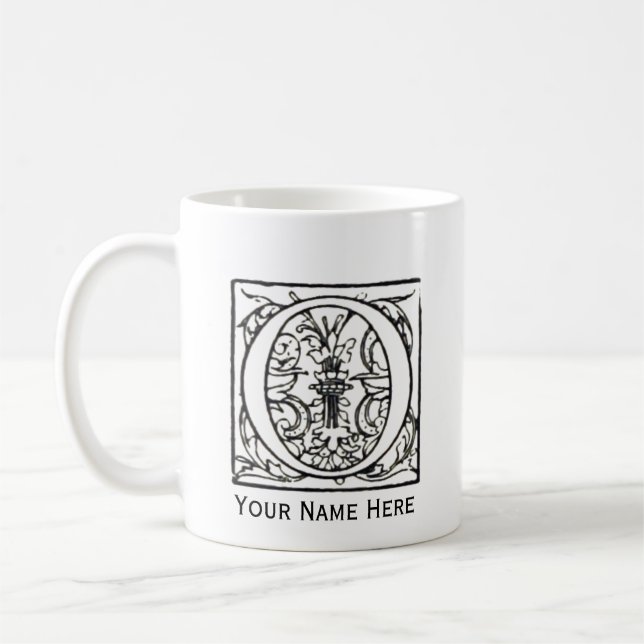 Tasse de monogramme de la lettre O (Gauche)