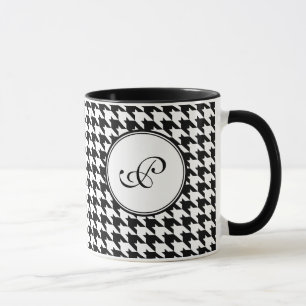Tasse de monogramme de pied-de-poule