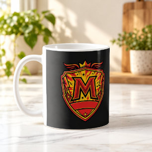 Tasse de monogramme du bouclier de crête de héros 