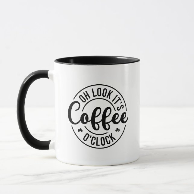 Tasse de mot d'horloge à café drôle aart  (Gauche)