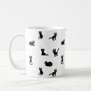 Tasse de motif de chats noirs