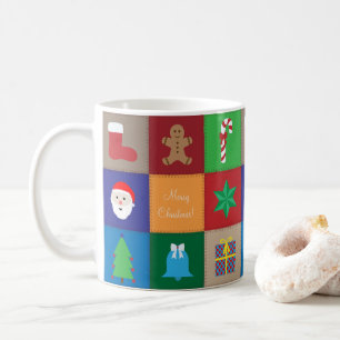 Tasse de motif de Noël - arrière - plan coloré