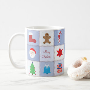 Tasse de motif de Noël - le bleu modifie la