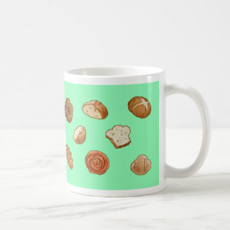 Tasse de motif de pain et de pâtisserie - vert