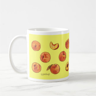 Tasse de motif de pêche - jaune