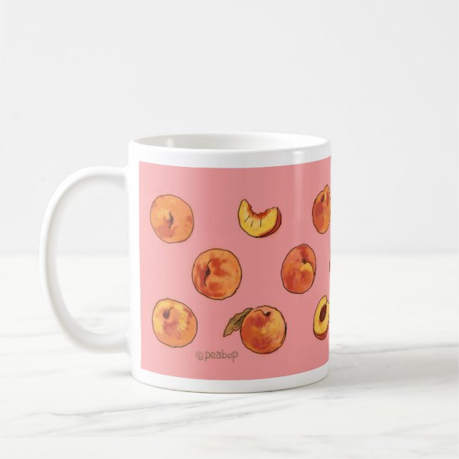 Tasse de motif de pêche - rose (Gauche)