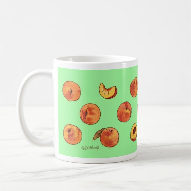 Tasse de motif de pêche - vert (Gauche)