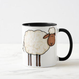 tasse de moutons blancs