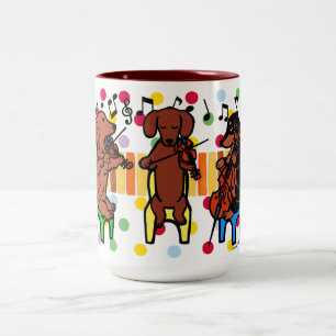 Tasse de musicien de trio de ficelle de teckel