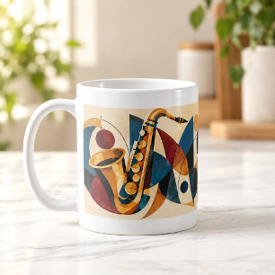 Tasse de musique cubiste Jazz au crépuscule