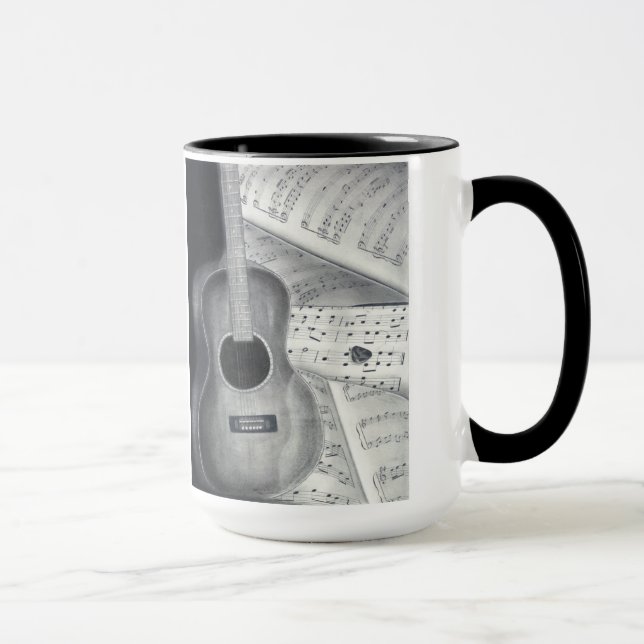 Tasse de musique de guitare et de feuille (Droite)