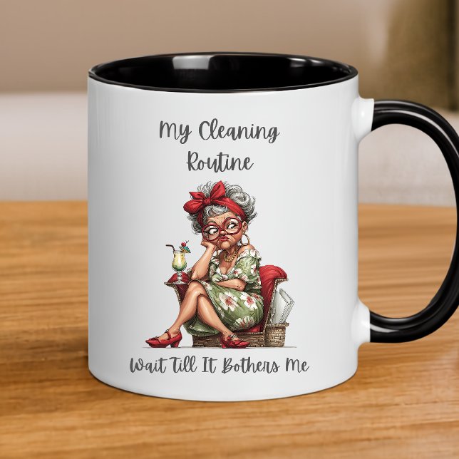 Tasse de nettoyage drôle pour elle - Ma routine de (Créateur téléchargé)