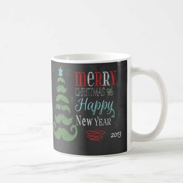 Tasse de Noël à tableau noir Moustache Joyeuse (Droite)