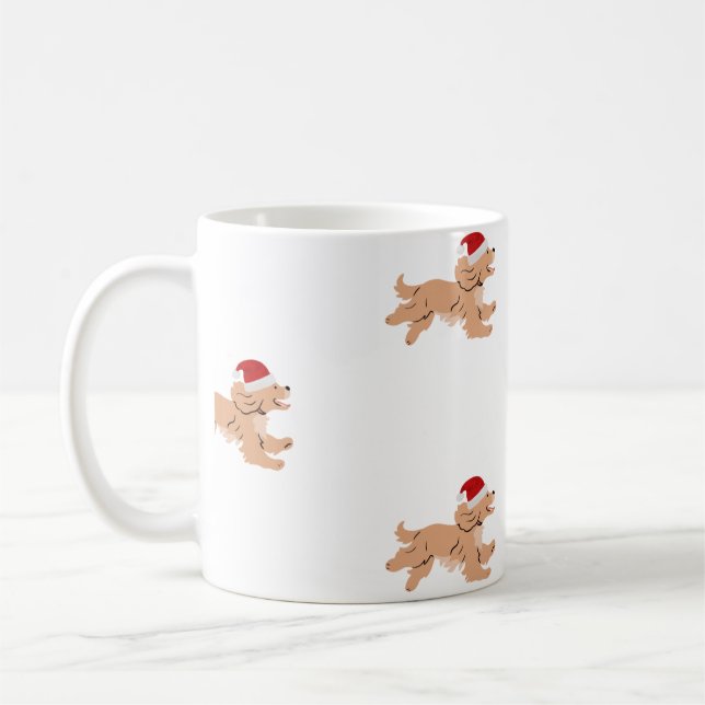 Tasse de Noël avec chien Spaniel  (Gauche)