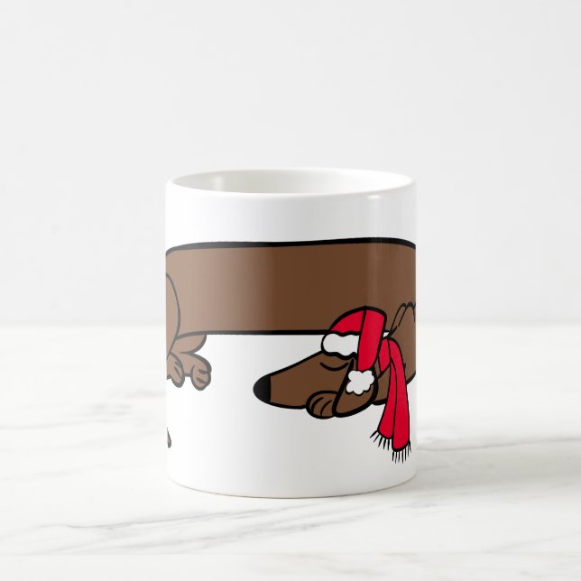 Tasse de Noël avec dachshund endormi (Centre)
