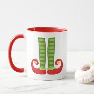 Tasse de Noël avec des chaussures d'Elf