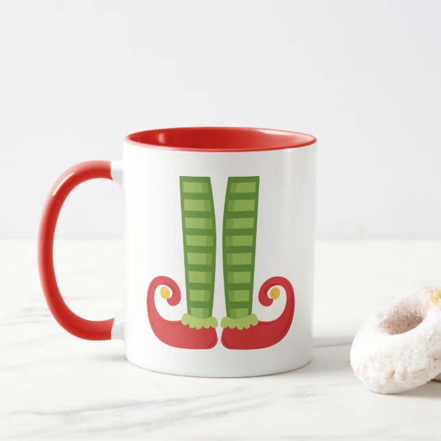 Tasse de Noël avec des chaussures d'Elf (Avec donut)