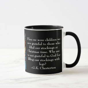 Tasse de Noël avec la citation de G.K. Chesterton