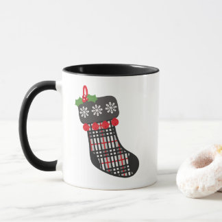 Tasse de Noël avec le bas de plaid