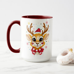 Tasse de Noël avec un bébé renne mignon