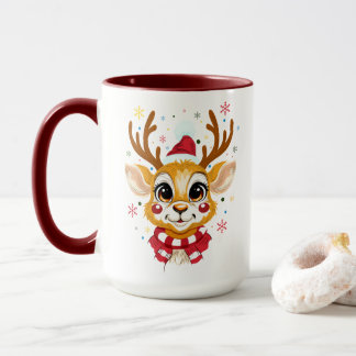 Tasse de Noël avec un bébé renne mignon