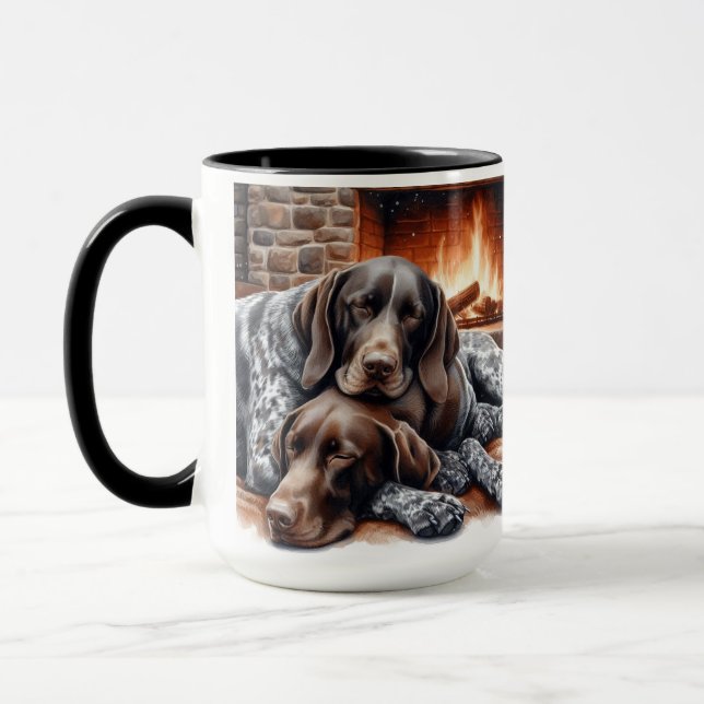 Tasse de Noël avec un German Shorthaired Pointer e (Gauche)