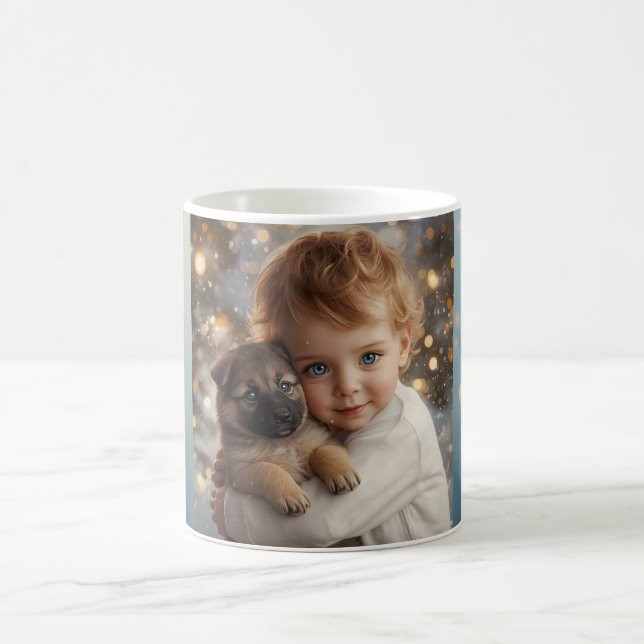 Tasse de Noël bébé et chien mignons (Centre)