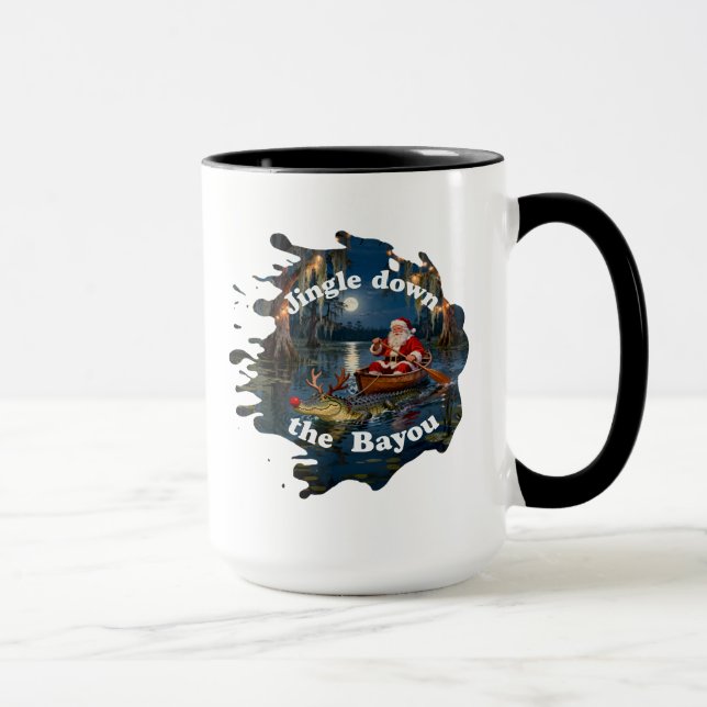 Tasse de Noël Cajun Santa Alligator Canoë (Droite)