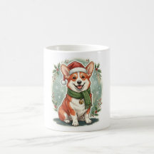 Tasse de Noël Chapeau de Santa Corgi