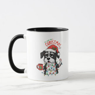Tasse de Noël de chien drôle, café de chiot de vac
