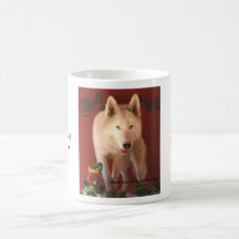 Tasse de Noël de loup blanc