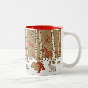 Tasse de Noël de région boisée
