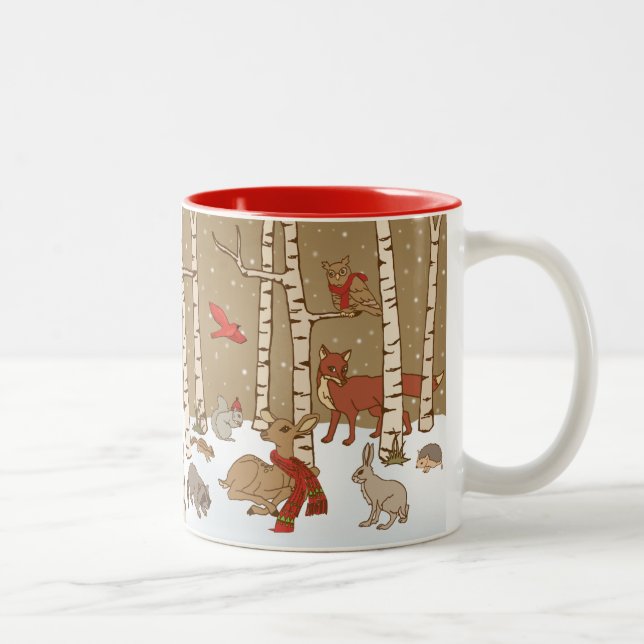 Tasse de Noël de région boisée (Droit)