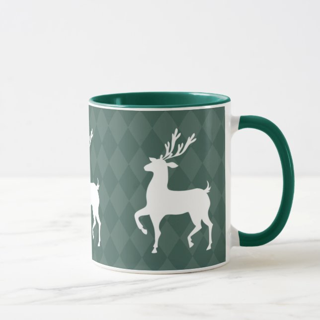 Tasse de Noël de renne de vert forêt (Droite)